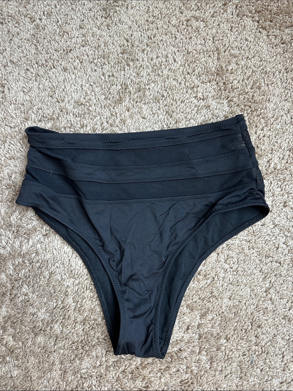 High-Waist Black Swim Bottoms